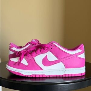 Nike Kids Dunk Low BG Sneakers in Pink and White